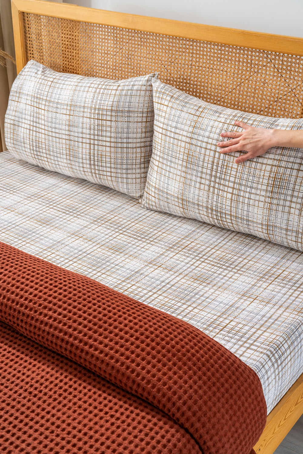 Ensemble de Draps En Coton Bordeaux - 4 Pièces