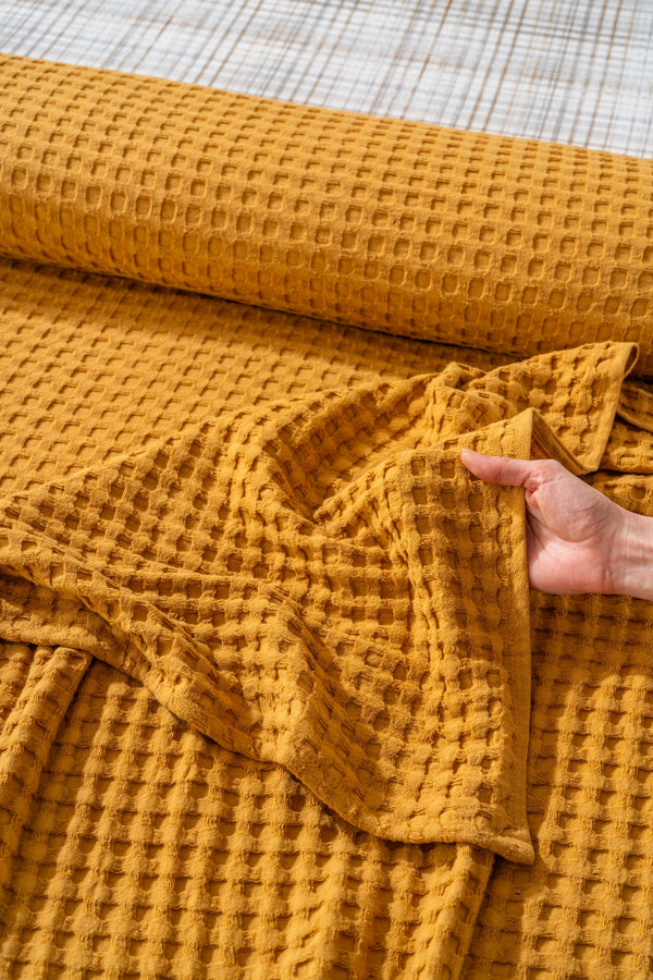 Ensemble de Draps En Coton Moutarde - 4 Pièces