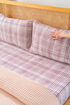 Ensemble de Draps en Coton Saumon - 4 Pièces