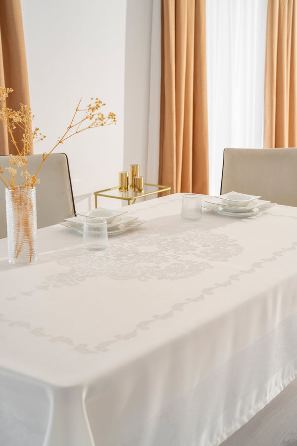 Nappe Rectangulaire JUMBO Blanc Cassé - 160x220 cm