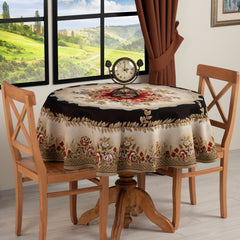 Rozalinda Nappe Ronde Imprimée Noir - 160 cm