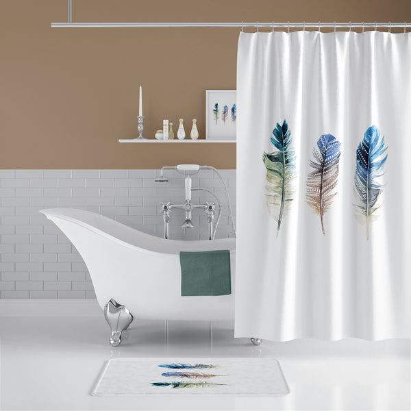 Rideau De Douche Imperméable Plume - 180x200 cm