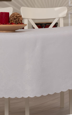 Nappe Ronde Jacquard Gris - 160 cm