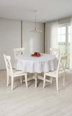 Nappe Ronde Jacquard Gris - 160 cm