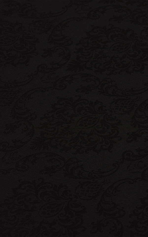 Nappe Ronde Jacquard Noir - 160 cm