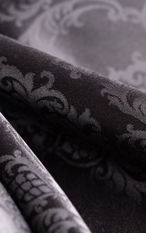 Nappe Ronde Jacquard Noir - 160 cm