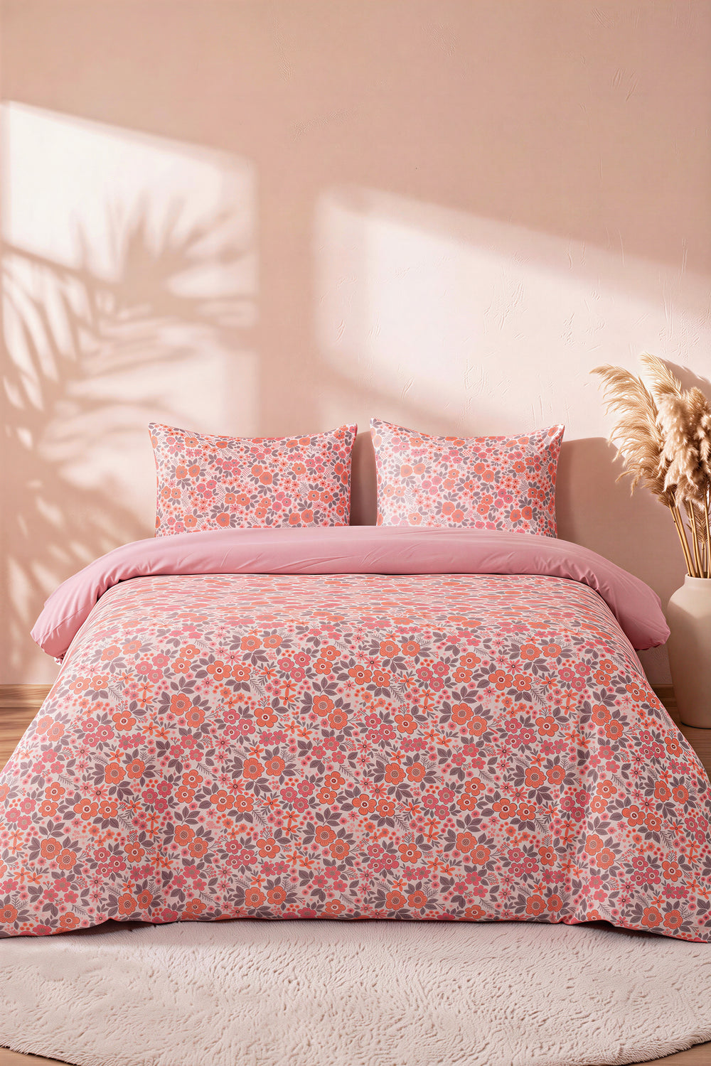 Ensemble De Housse De Couette Double Printemps Rose