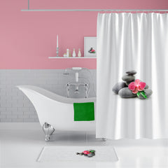 Rideau De Douche Imperméable Spa Pierres - 180x200 cm
