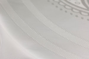 Nappe Ronde Jacquard Blanc Cassé - 160 cm