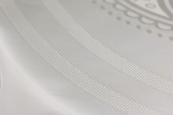 Nappe Ronde Jacquard Blanc Cassé - 160 cm