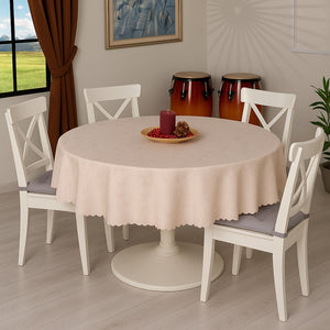 Nappe Ronde Jacquard Beige - 160 cm