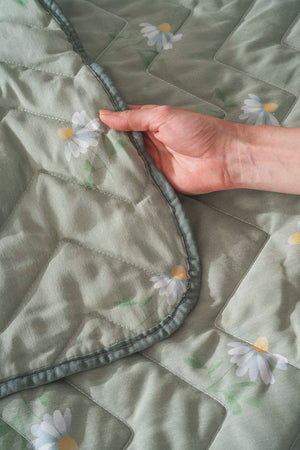 Couette bombée en polycoton yeşil papatya