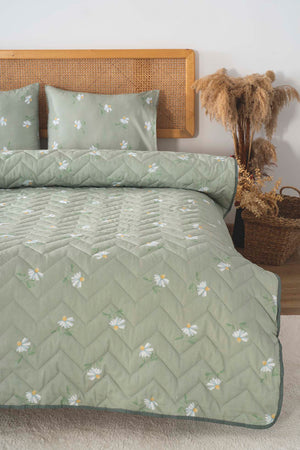 Couette bombée en polycoton yeşil papatya