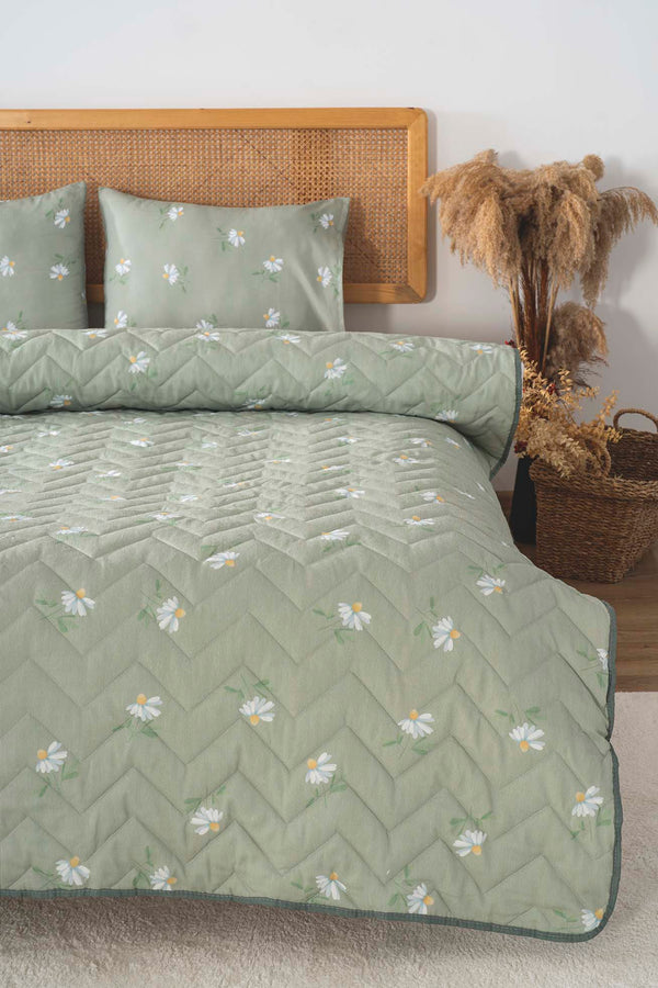 Couette bombée en polycoton yeşil papatya