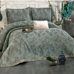 Anna Couvre-Lit Turquoise - 4 Pièces