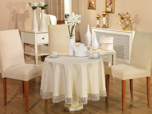Nappe Ronde KDK Blanc Cassé - 160 cm