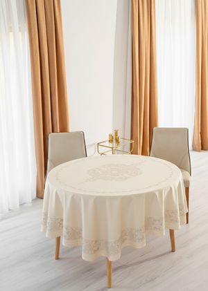 Nappe de table ronde JUMBO Blanc cassé - 160 cm