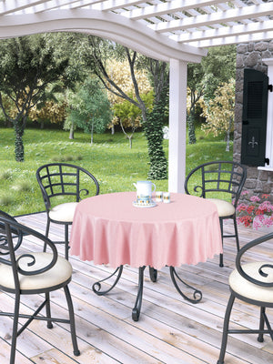 Nappe Ronde Anti-Taches Lux Polyester Rose Poudré - 150 cm