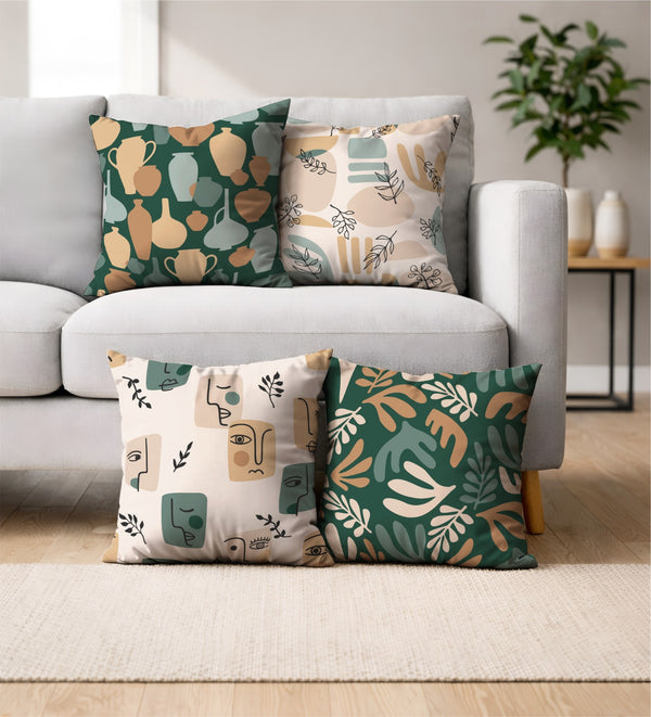 Lot De 4 Housses De Coussin Imprimées automne - 40x40
