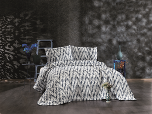Mila Couvre-Lit Bleu Marine - 3 Pièces
