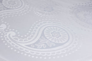 Nappe Ronde Jacquard Blanc - 160 cm