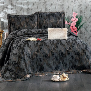 Couvre-Lit STELLA Gris anthracite 7 pièces
