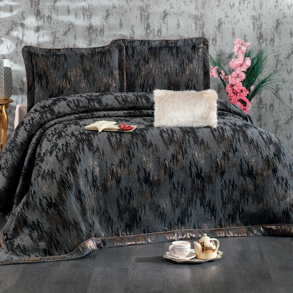 Couvre-Lit STELLA Gris anthracite 7 pièces