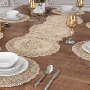 Venezia Ensemble 7 Pièces Beige (6 Sous-Plats + Chemin)