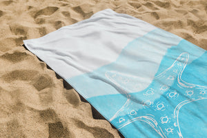 Serviette De Bain Imprimée Étoile Bleue - 70x150 cm
