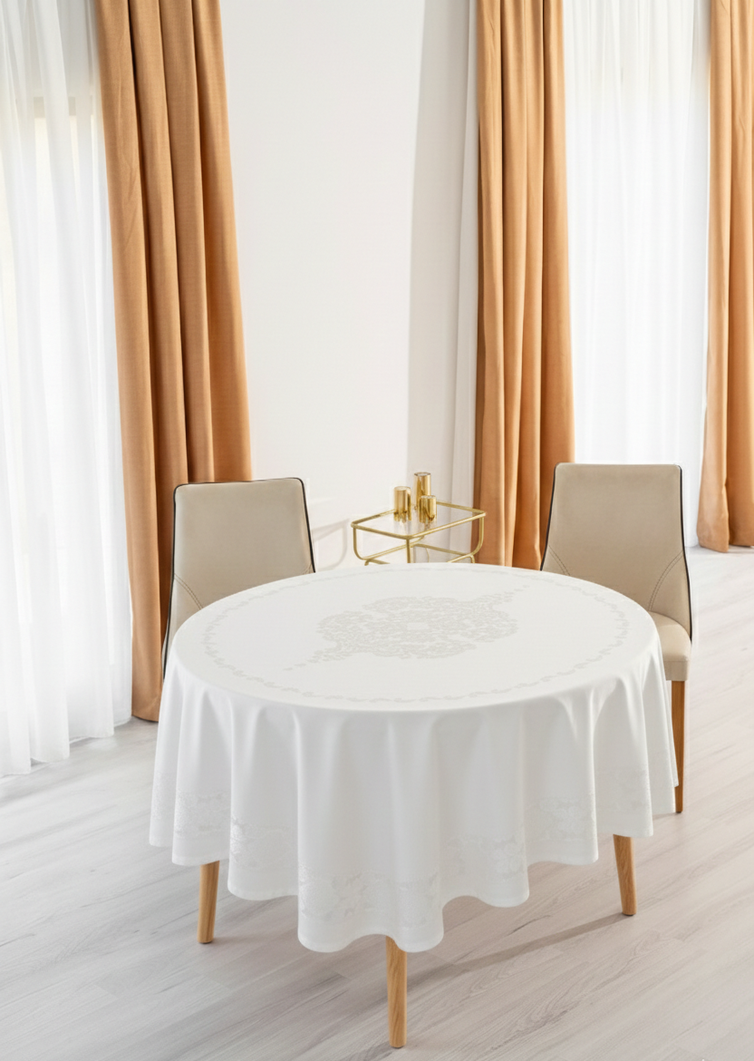 Nappe de table ronde JUMBO Blanc - 160 cm